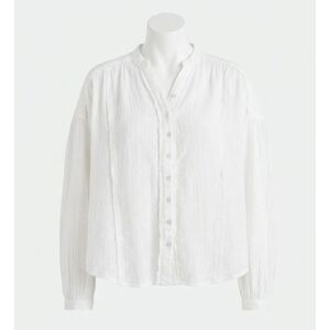 NEW FREE PEOPLE valley double cloth shirt in clean ivory